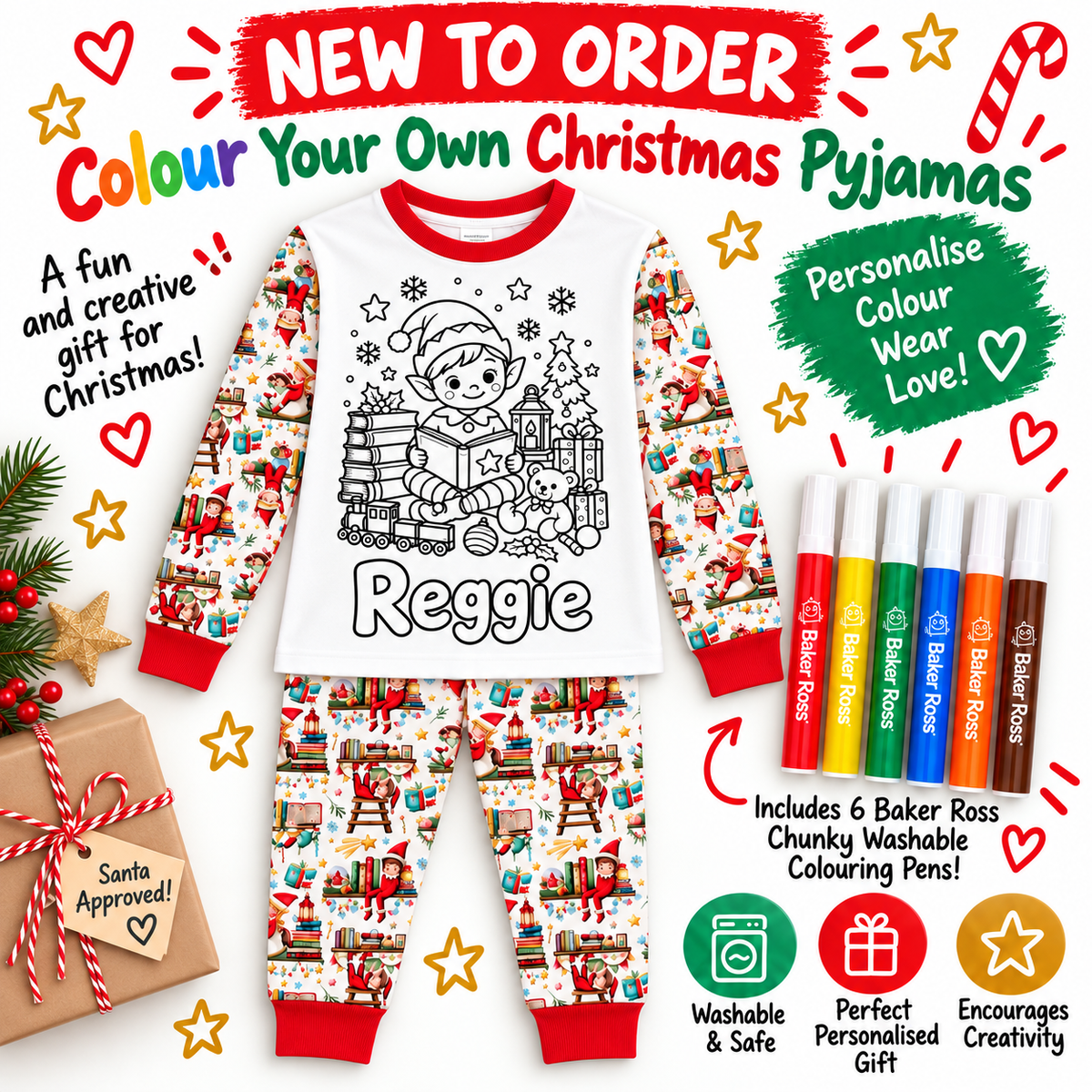 COLOUR YOUR OWN CHRISTMAS PYJAMAS