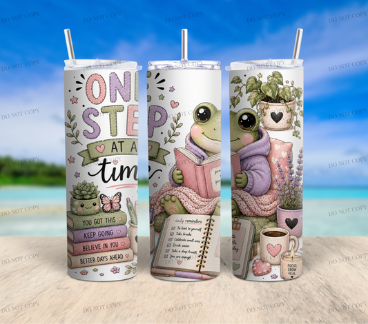 Mental Health Frog Collection | 10 Inspirational 20oz Skinny Tumbler Wrap PNG Bundle