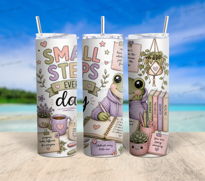 Mental Health Frog Collection | 10 Inspirational 20oz Skinny Tumbler Wrap PNG Bundle