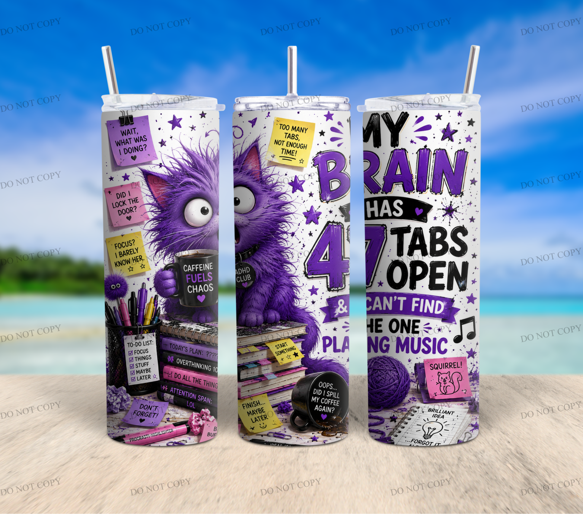 ADHD Chaos Collection | 10 Funny 20oz Tumbler Wrap PNGs + 1 Bonus Design | Digital Download | Sublimation Bundle