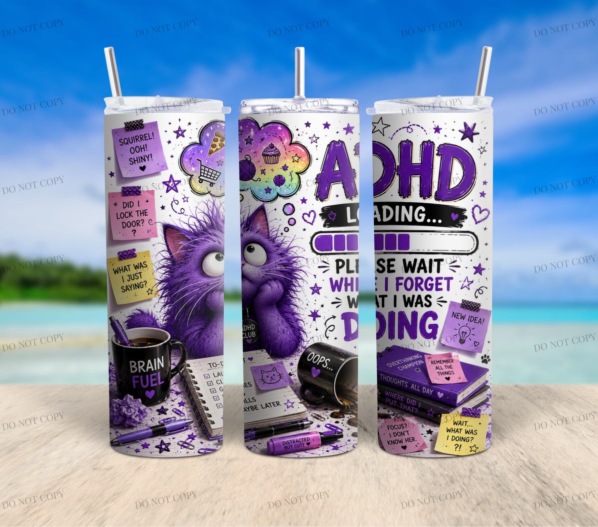ADHD Chaos Collection | 10 Funny 20oz Tumbler Wrap PNGs + 1 Bonus Design | Digital Download | Sublimation Bundle