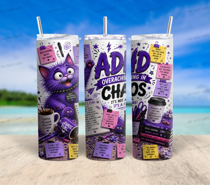 ADHD Chaos Collection | 10 Funny 20oz Tumbler Wrap PNGs + 1 Bonus Design | Digital Download | Sublimation Bundle