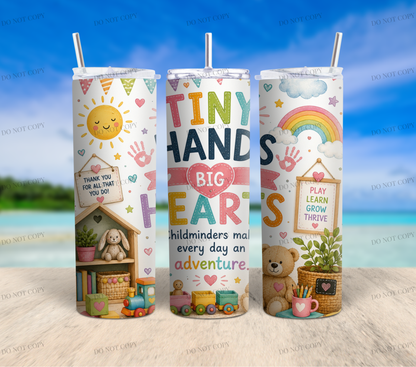 Childminder 20oz Skinny Tumbler Collection | 10 Ready-to-Sell Sublimation Wrap Designs + 1 FREE Bonus Design