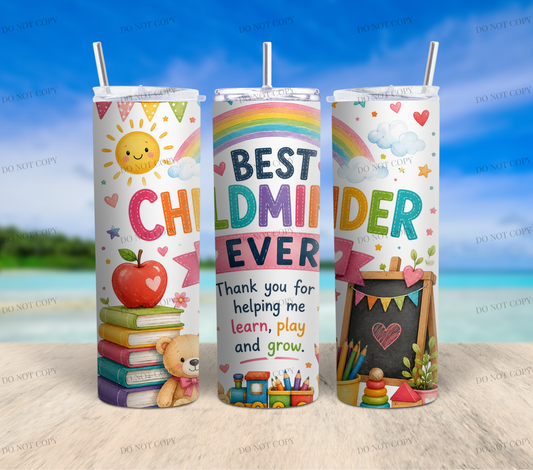 Childminder 20oz Skinny Tumbler Collection | 10 Ready-to-Sell Sublimation Wrap Designs + 1 FREE Bonus Design