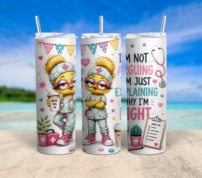 Nurse Duck Collection | 10 Funny & Inspirational 20oz Skinny Tumbler Wrap PNG Bundle | Nurse Sublimation Designs