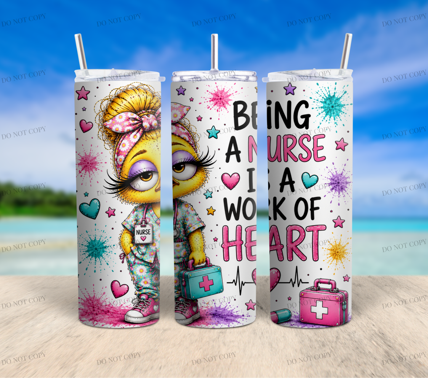 Nurse Duck Collection | 10 Funny & Inspirational 20oz Skinny Tumbler Wrap PNG Bundle | Nurse Sublimation Designs