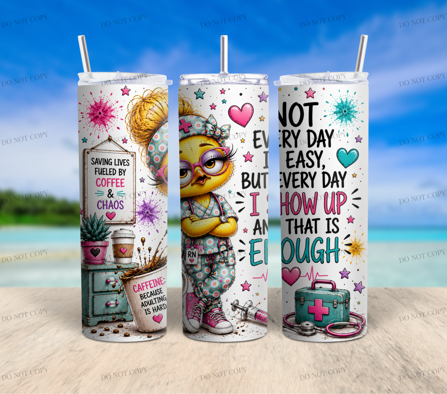 Nurse Duck Collection | 10 Funny & Inspirational 20oz Skinny Tumbler Wrap PNG Bundle | Nurse Sublimation Designs