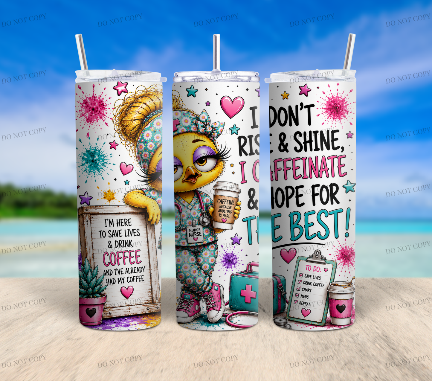 Nurse Duck Collection | 10 Funny & Inspirational 20oz Skinny Tumbler Wrap PNG Bundle | Nurse Sublimation Designs