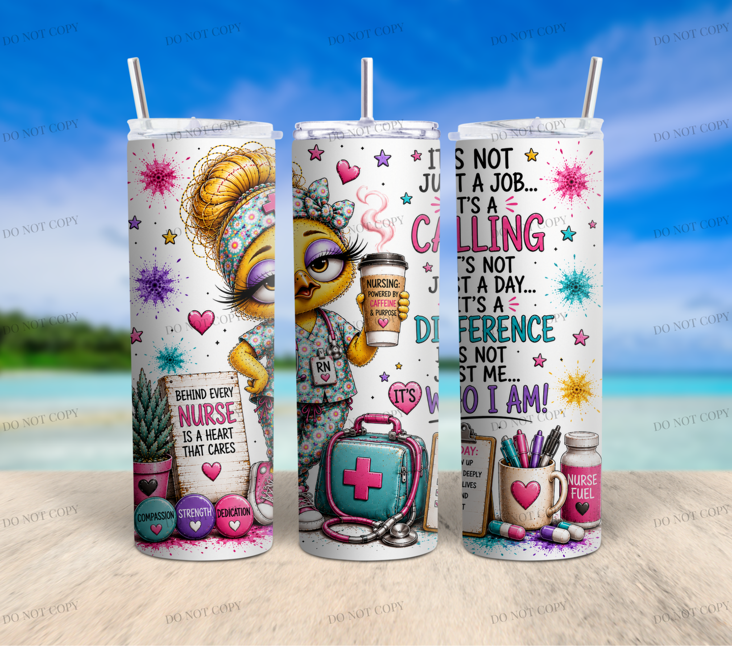 Nurse Duck Collection | 10 Funny & Inspirational 20oz Skinny Tumbler Wrap PNG Bundle | Nurse Sublimation Designs