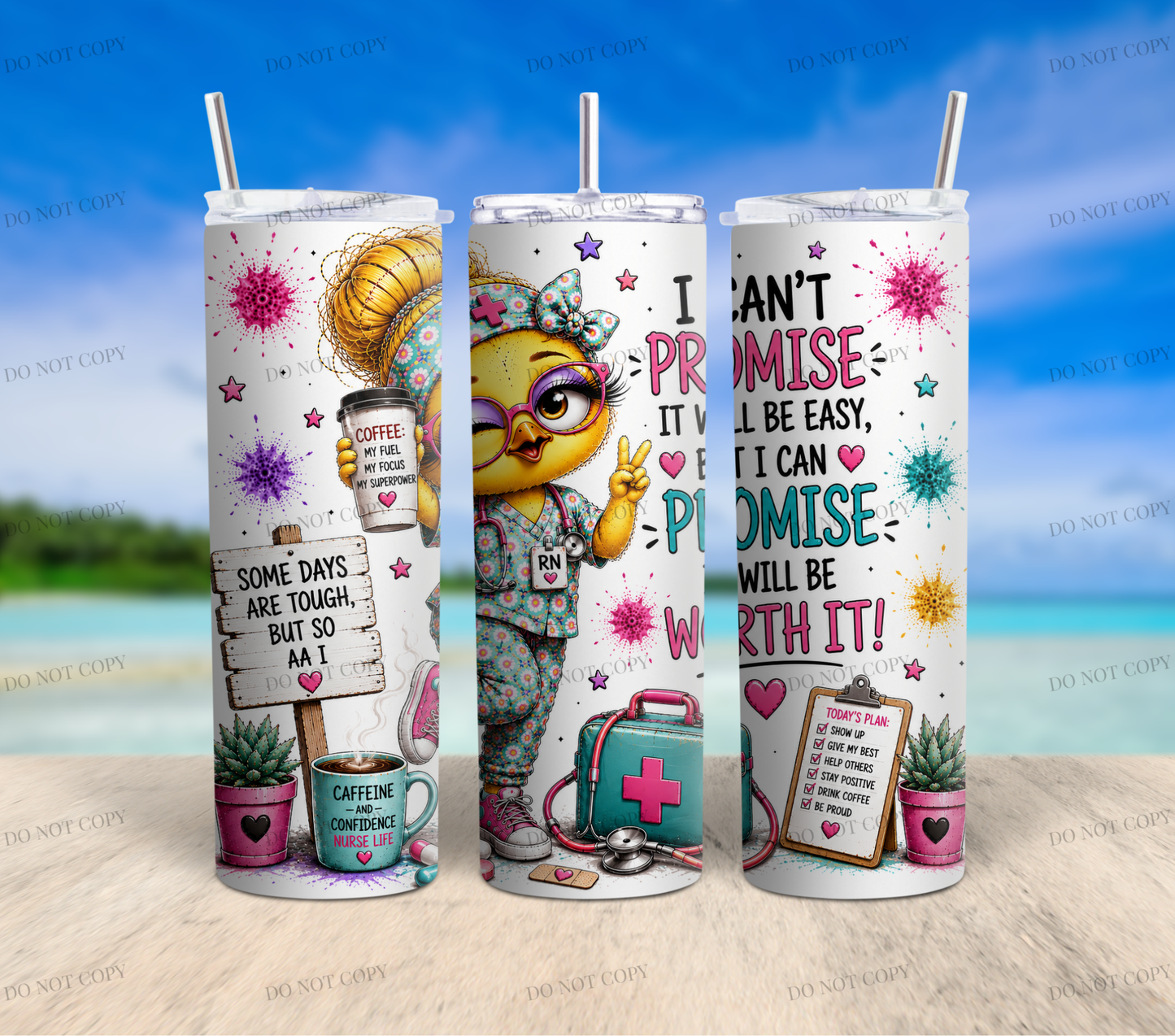 Nurse Duck Collection | 10 Funny & Inspirational 20oz Skinny Tumbler Wrap PNG Bundle | Nurse Sublimation Designs