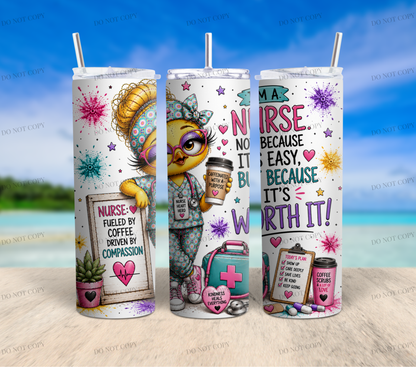 Nurse Duck Collection | 10 Funny & Inspirational 20oz Skinny Tumbler Wrap PNG Bundle | Nurse Sublimation Designs
