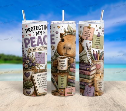 Capybara Calm Club Collection | 12 Cute Capybara PNG Tumbler Wrap Designs | 20oz Sublimation Bundle | 300 DPI Digital Download