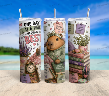 Capybara Calm Club Collection | 12 Cute Capybara PNG Tumbler Wrap Designs | 20oz Sublimation Bundle | 300 DPI Digital Download