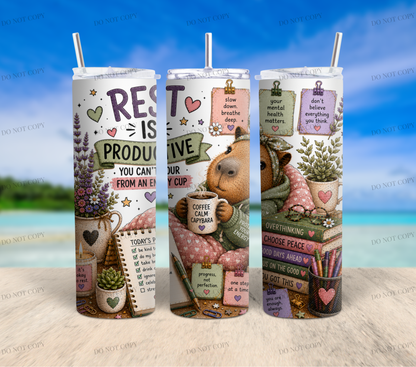 Capybara Calm Club Collection | 12 Cute Capybara PNG Tumbler Wrap Designs | 20oz Sublimation Bundle | 300 DPI Digital Download