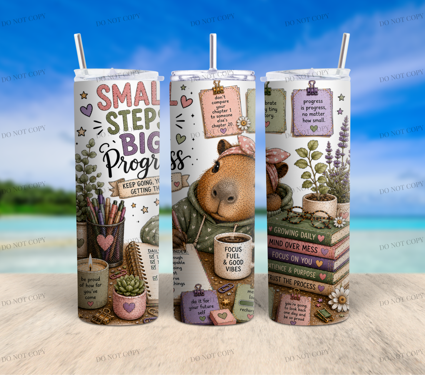 Capybara Calm Club Collection | 12 Cute Capybara PNG Tumbler Wrap Designs | 20oz Sublimation Bundle | 300 DPI Digital Download