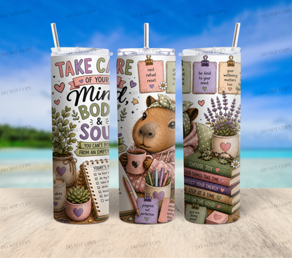 Capybara Calm Club Collection | 12 Cute Capybara PNG Tumbler Wrap Designs | 20oz Sublimation Bundle | 300 DPI Digital Download