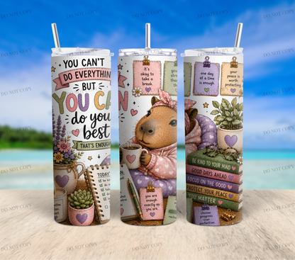 Capybara Calm Club Collection | 12 Cute Capybara PNG Tumbler Wrap Designs | 20oz Sublimation Bundle | 300 DPI Digital Download