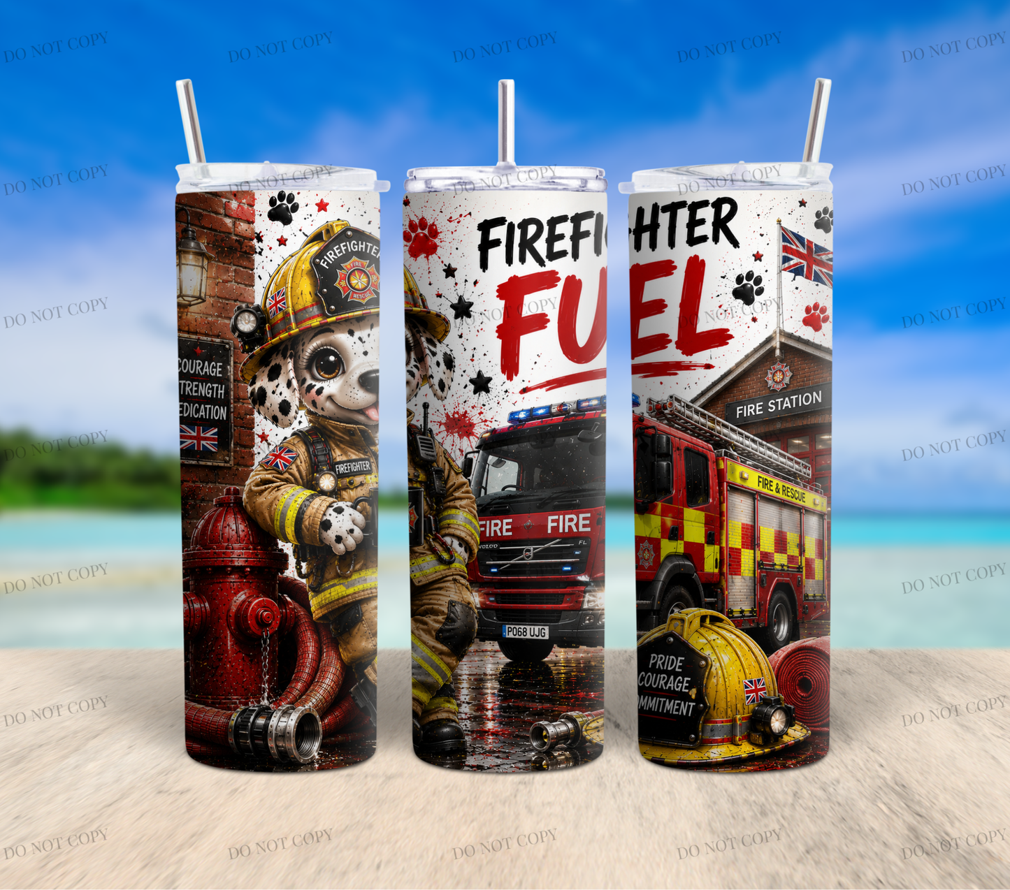 Firefighter Dalmatian Tumbler Wrap Bundle | 13 PNG Designs | 20oz Skinny Sublimation Wraps | Commercial Use