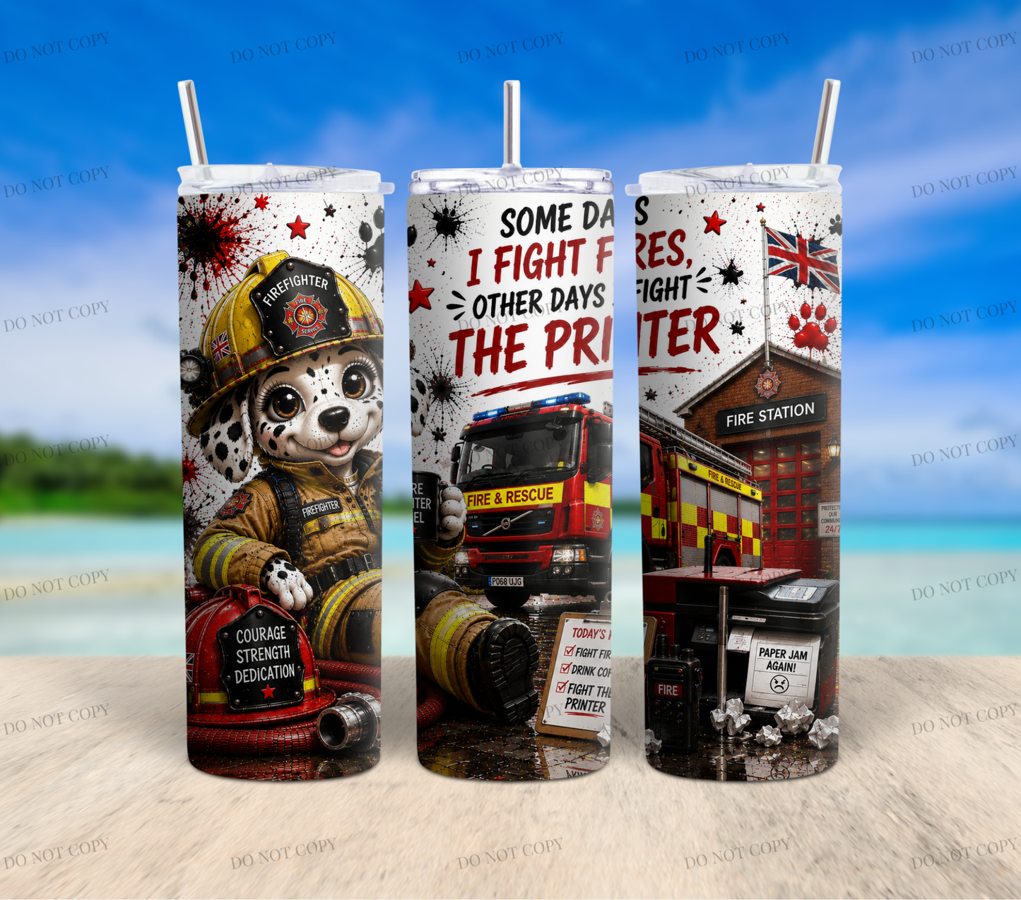 Firefighter Dalmatian Tumbler Wrap Bundle | 13 PNG Designs | 20oz Skinny Sublimation Wraps | Commercial Use