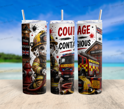 Firefighter Dalmatian Tumbler Wrap Bundle | 13 PNG Designs | 20oz Skinny Sublimation Wraps | Commercial Use
