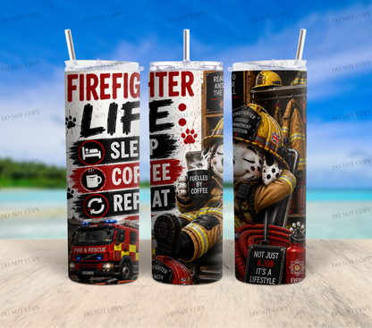 Firefighter Dalmatian Tumbler Wrap Bundle | 13 PNG Designs | 20oz Skinny Sublimation Wraps | Commercial Use