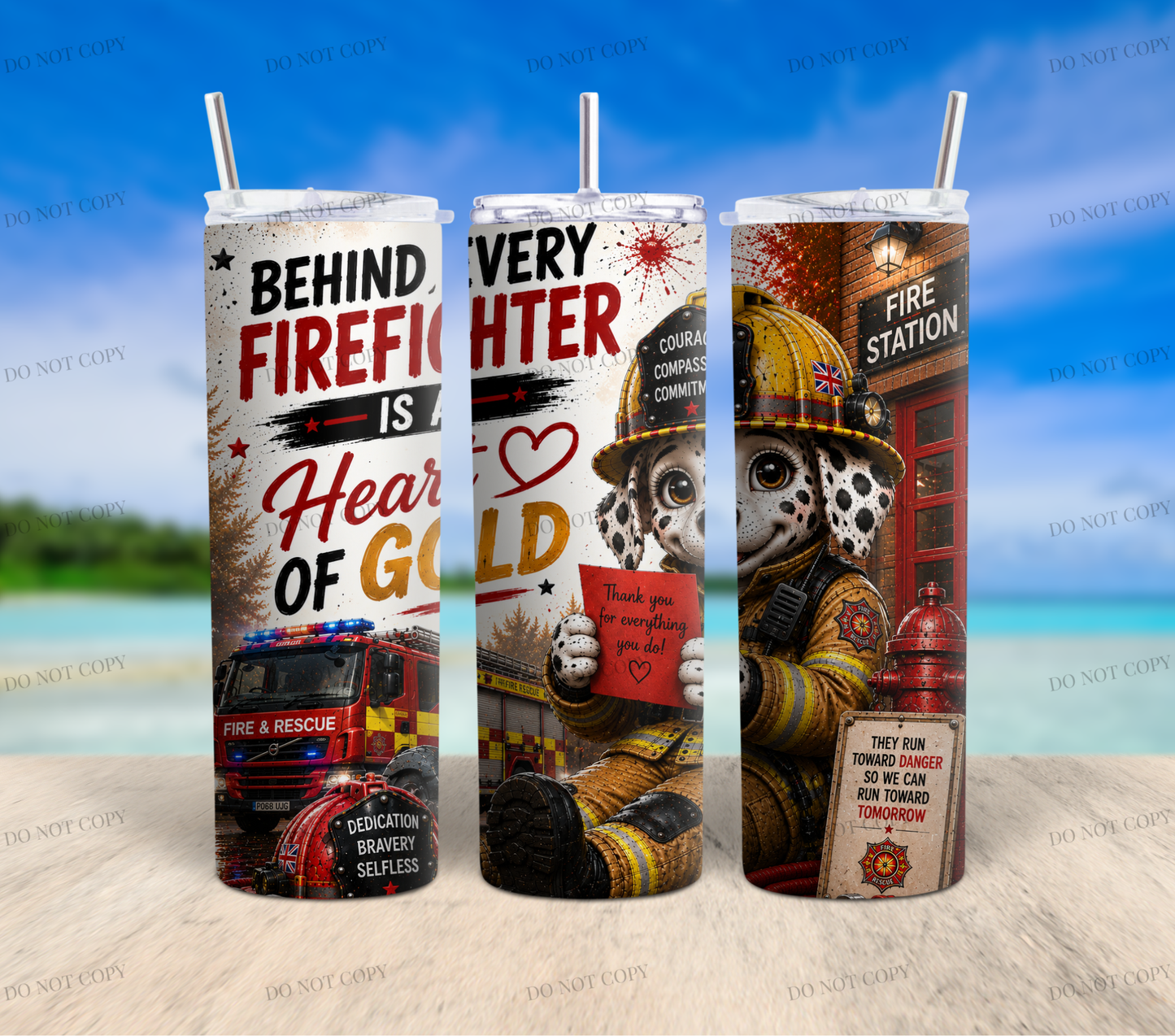 Firefighter Dalmatian Tumbler Wrap Bundle | 13 PNG Designs | 20oz Skinny Sublimation Wraps | Commercial Use