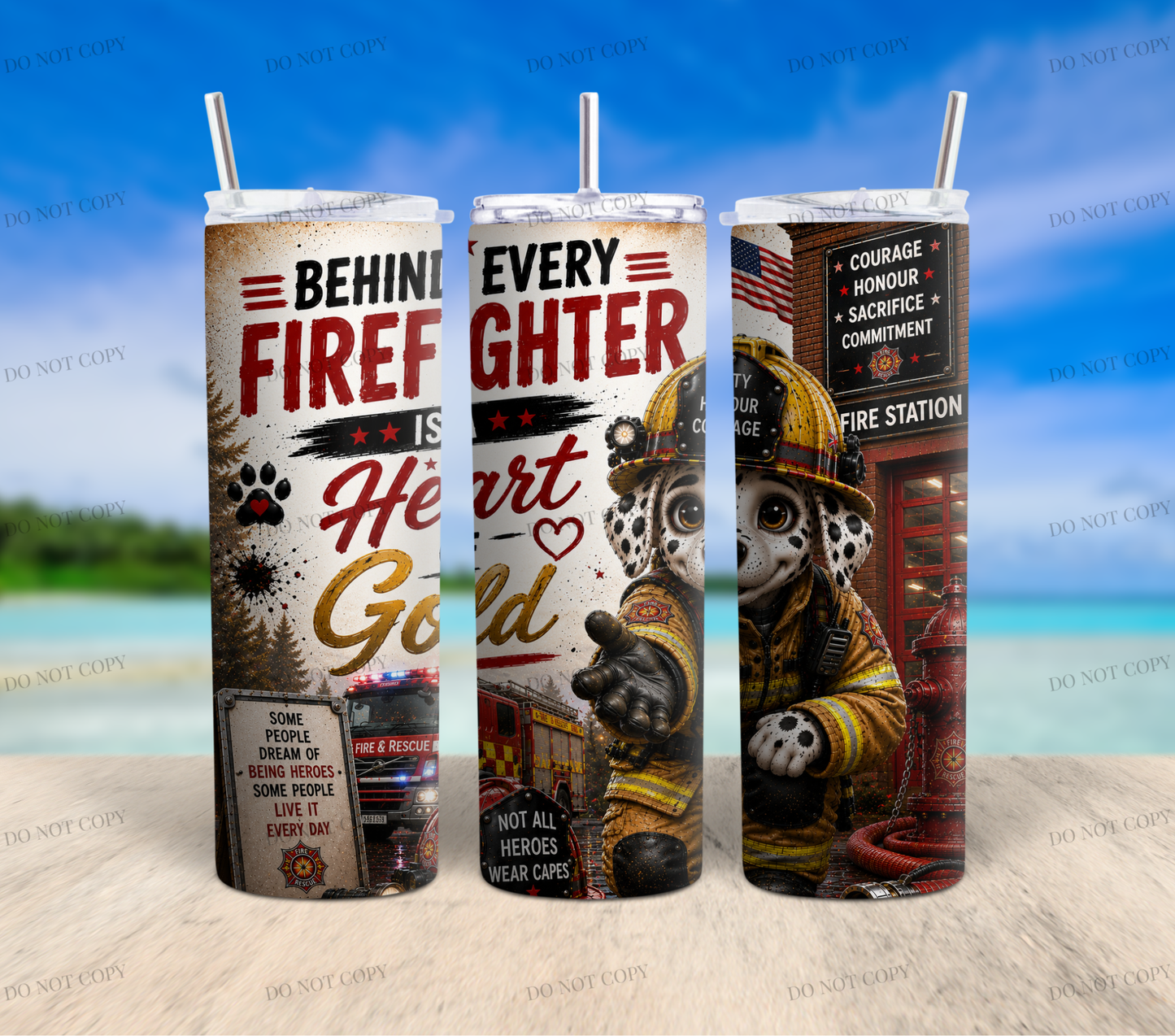Firefighter Dalmatian Tumbler Wrap Bundle | 13 PNG Designs | 20oz Skinny Sublimation Wraps | Commercial Use