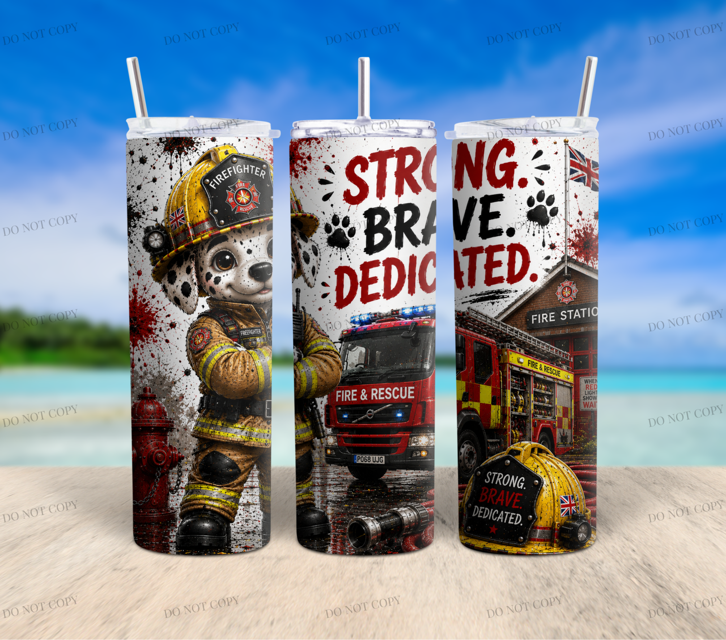 Firefighter Dalmatian Tumbler Wrap Bundle | 13 PNG Designs | 20oz Skinny Sublimation Wraps | Commercial Use