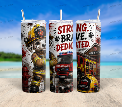Firefighter Dalmatian Tumbler Wrap Bundle | 13 PNG Designs | 20oz Skinny Sublimation Wraps | Commercial Use