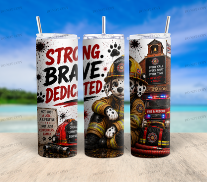 Firefighter Dalmatian Tumbler Wrap Bundle | 13 PNG Designs | 20oz Skinny Sublimation Wraps | Commercial Use