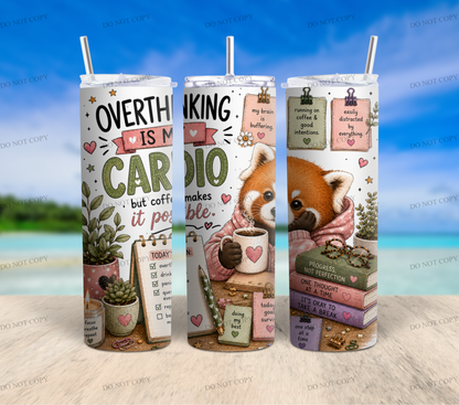 Red Panda Overthinkers Club | 10 PNG Tumbler Wrap Bundle | 20oz Skinny Sublimation Designs | Cute Mental Health Quotes | 300 DPI