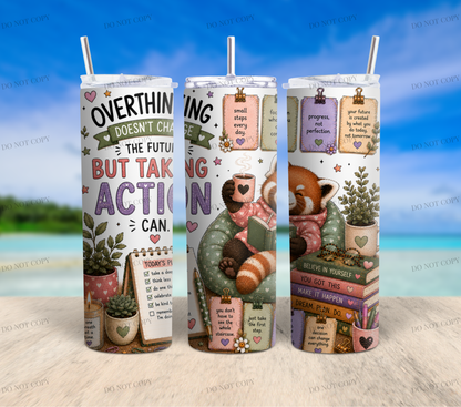 Red Panda Overthinkers Club | 10 PNG Tumbler Wrap Bundle | 20oz Skinny Sublimation Designs | Cute Mental Health Quotes | 300 DPI