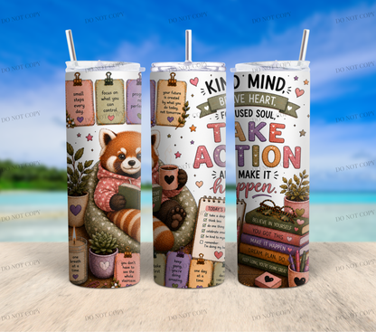 Red Panda Overthinkers Club | 10 PNG Tumbler Wrap Bundle | 20oz Skinny Sublimation Designs | Cute Mental Health Quotes | 300 DPI