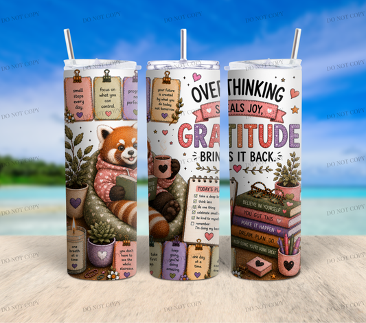 Red Panda Overthinkers Club | 10 PNG Tumbler Wrap Bundle | 20oz Skinny Sublimation Designs | Cute Mental Health Quotes | 300 DPI