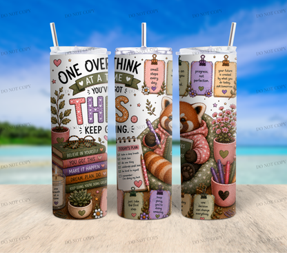 Red Panda Overthinkers Club | 10 PNG Tumbler Wrap Bundle | 20oz Skinny Sublimation Designs | Cute Mental Health Quotes | 300 DPI