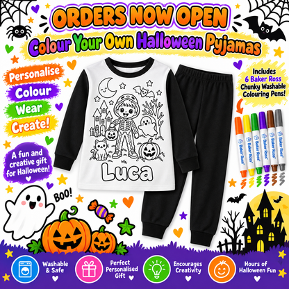 COLOUR YOUR OWN HALLOWEEN PYJAMAS