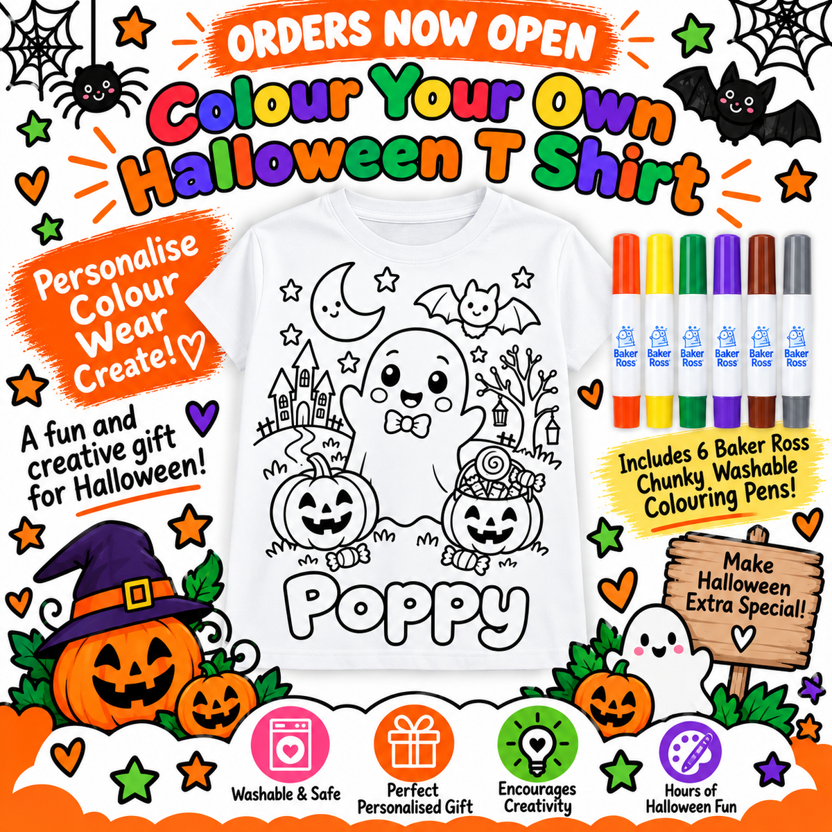 COLOUR YOUR OWN HALLOWEEN T-SHIRT