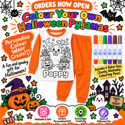 COLOUR YOUR OWN HALLOWEEN PYJAMAS
