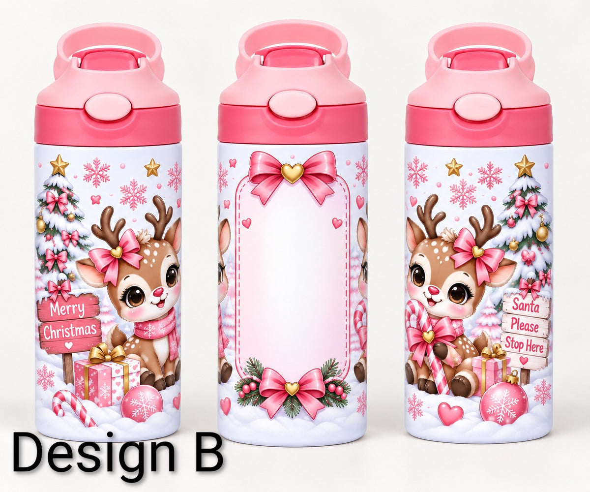 Christmas Personalised 12oz kids sippy cup tumbler