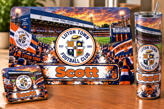 Footie tablemat, coaster and tumbler set