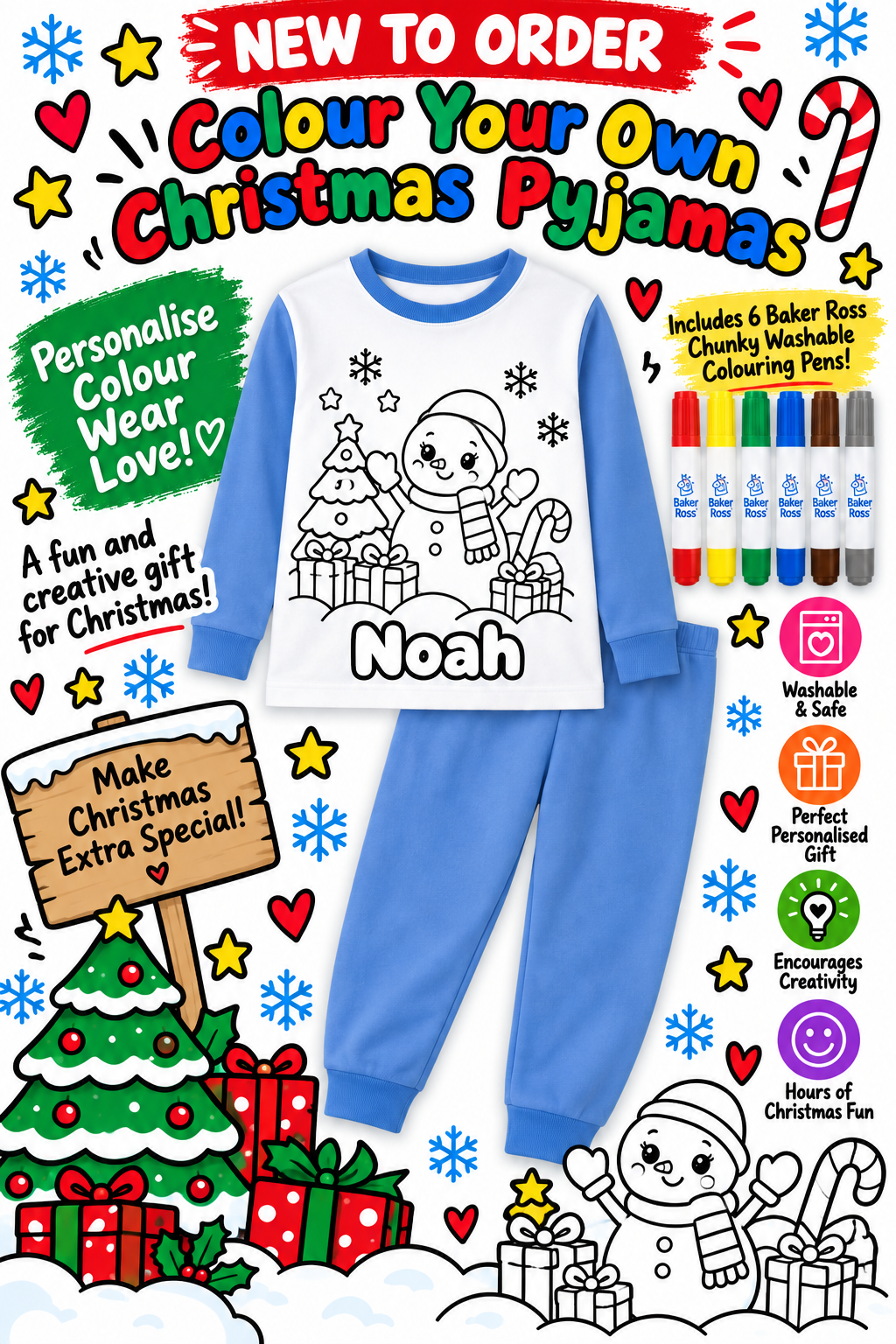 COLOUR YOUR OWN CHRISTMAS PYJAMAS
