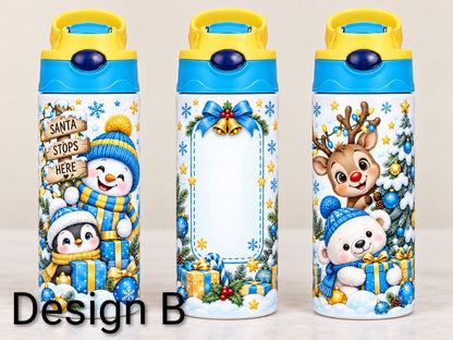 Christmas Personalised 12oz kids sippy cup tumbler