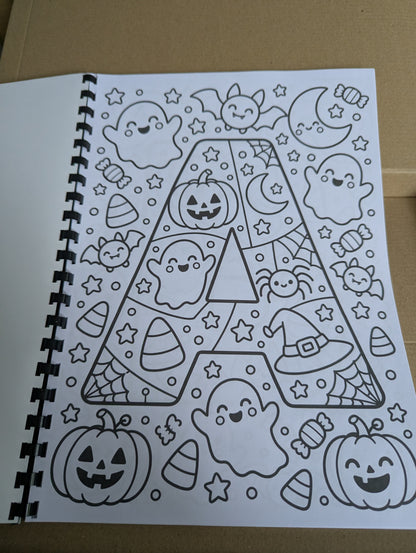 Halloween Alphabet Colouring Book