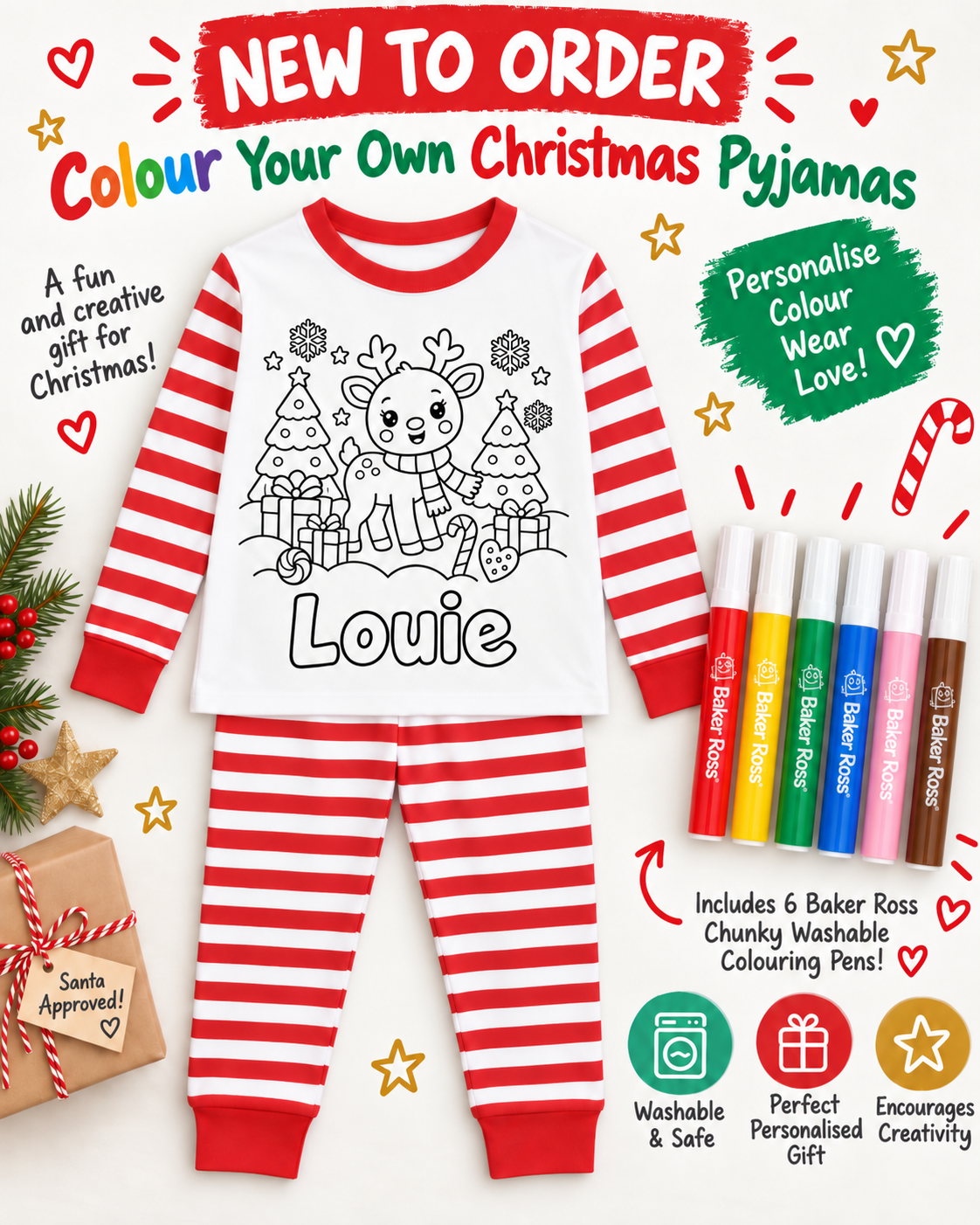 COLOUR YOUR OWN CHRISTMAS PYJAMAS