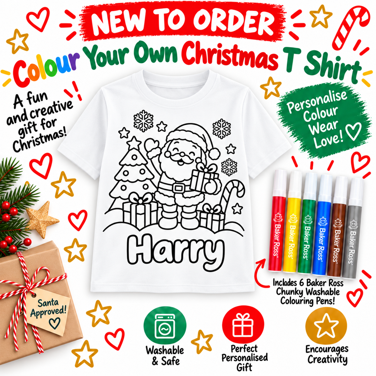COLOUR YOUR OWN CHRISTMAS T-SHIRT
