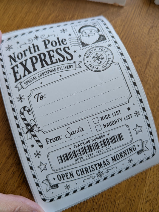 North Pole Christmas Parcel Labels – Set of 10