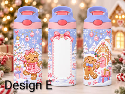 Christmas Personalised 12oz kids sippy cup tumbler
