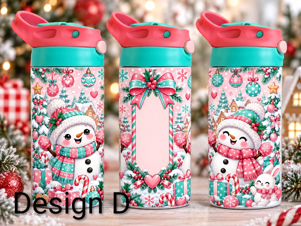 Christmas Personalised 12oz kids sippy cup tumbler