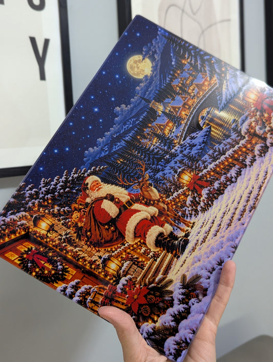 Traditional Santa glass board
