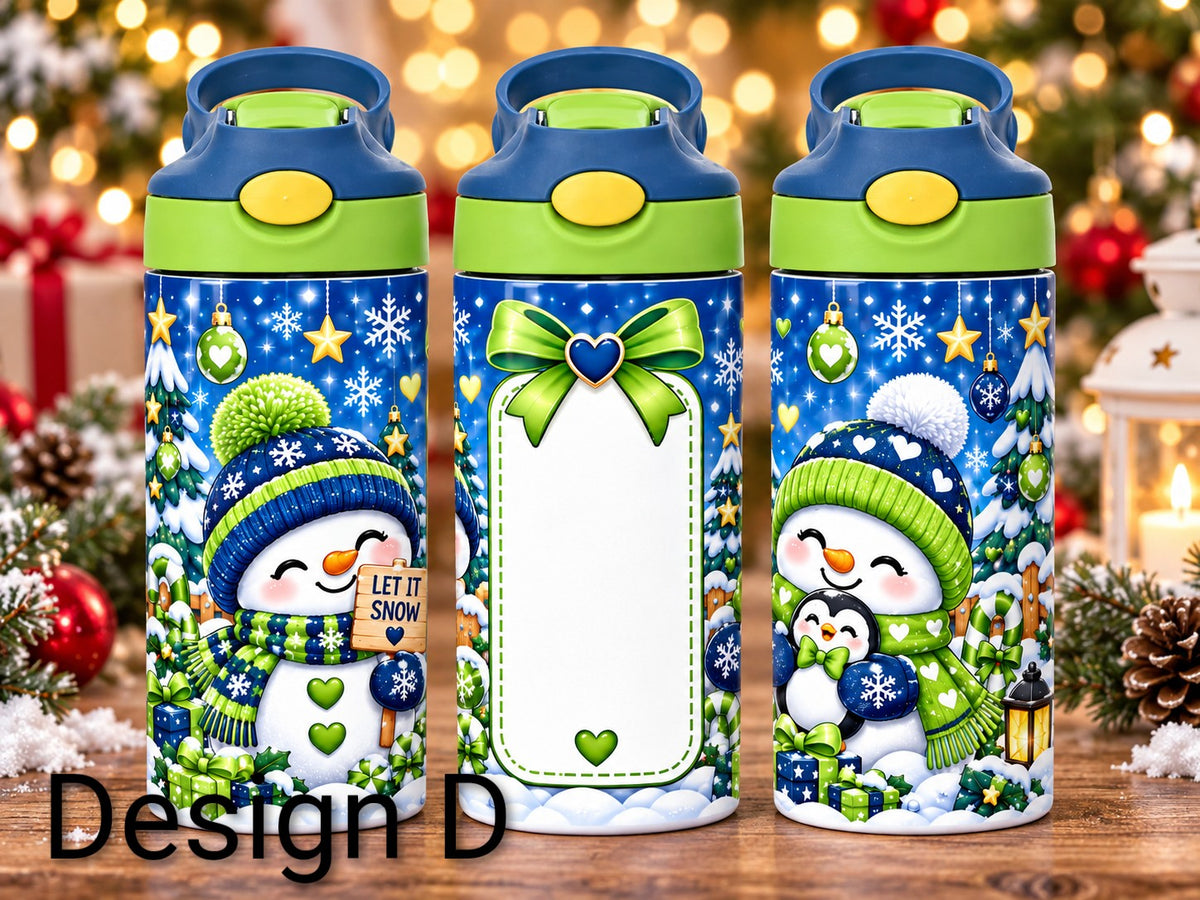 Christmas Personalised 12oz kids sippy cup tumbler